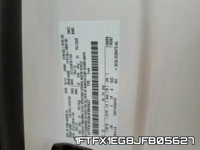 1FTFX1EG8JFB05627 фото 2