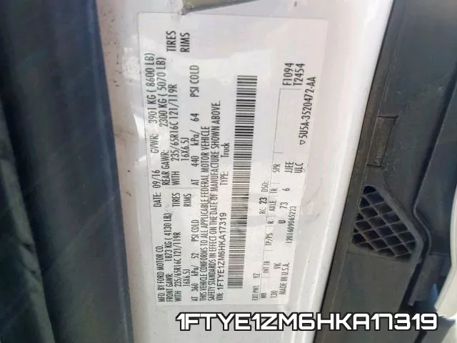 1FTYE1ZM6HKA17319 фото 2