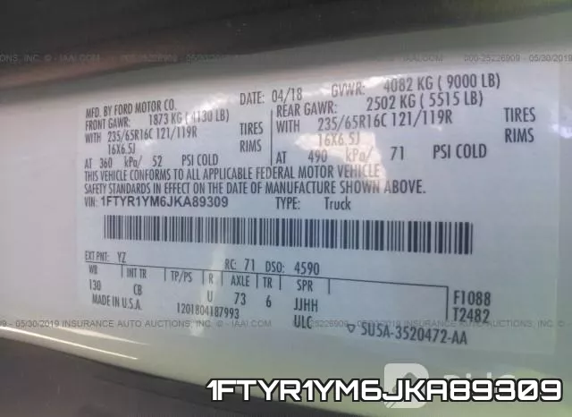 1FTYR1YM6JKA89309 фото 10