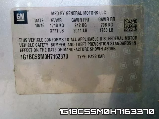 1G1BC5SM0H7163370 фото 2