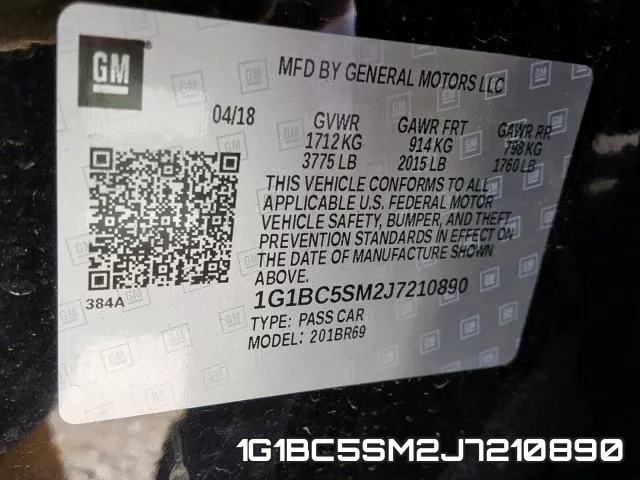 1G1BC5SM2J7210890 фото 2