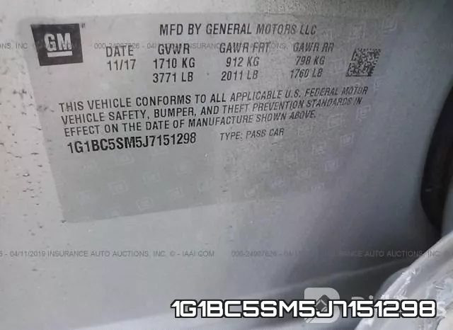 1G1BC5SM5J7151298 фото 10