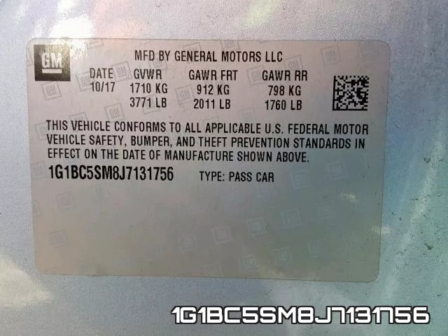 1G1BC5SM8J7131756 фото 2