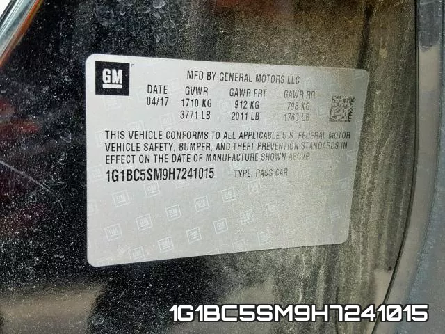1G1BC5SM9H7241015 фото 2