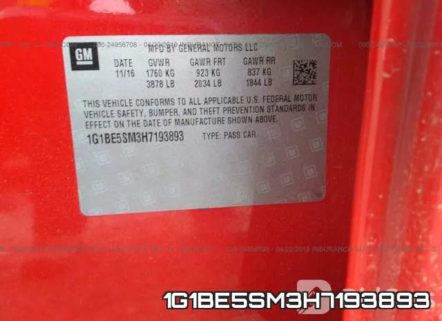 1G1BE5SM3H7193893 фото 10