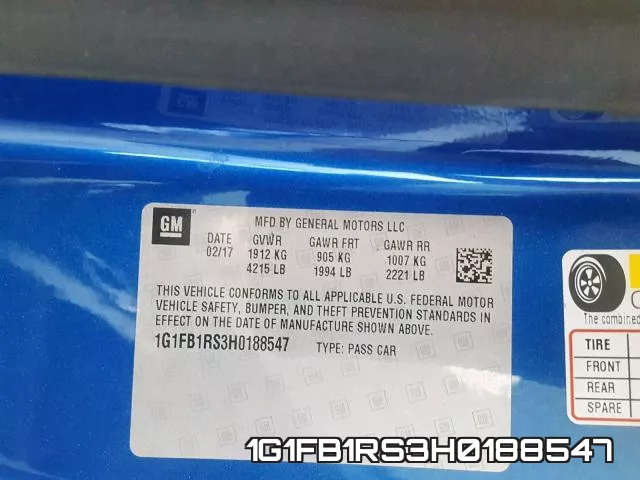 1G1FB1RS3H0188547 фото 2