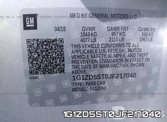 1G1ZD5ST0JF217040 фото 10