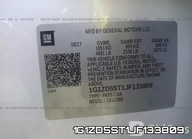 1G1ZD5ST1JF133809 фото 10