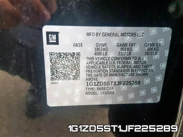 1G1ZD5ST1JF225289 фото 2