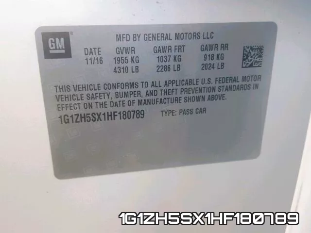 1G1ZH5SX1HF180789 фото 2