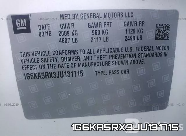 1G6KA5RX3JU131715 фото 10