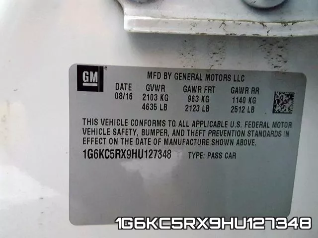 1G6KC5RX9HU127348 фото 2