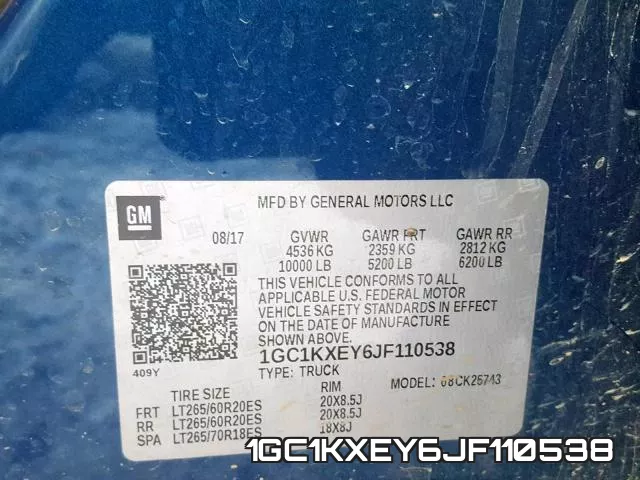 1GC1KXEY6JF110538 фото 2