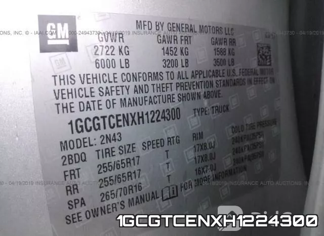 1GCGTCENXH1224300 фото 10
