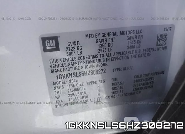 1GKKNSLS6HZ308272 фото 10