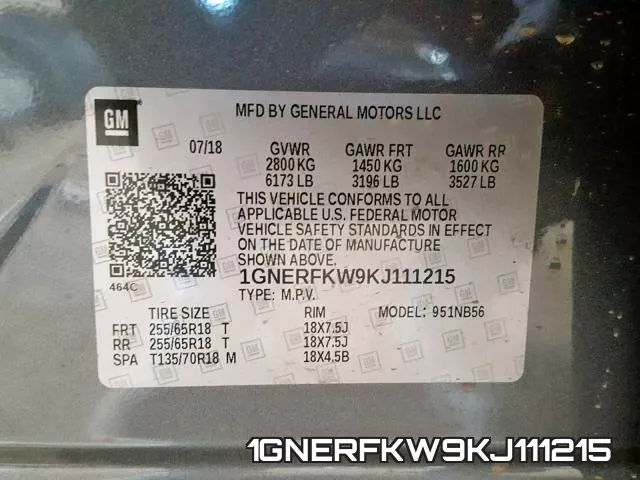 1GNERFKW9KJ111215 фото 2