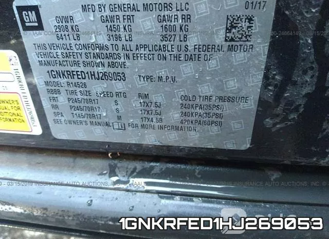 1GNKRFED1HJ269053 фото 10