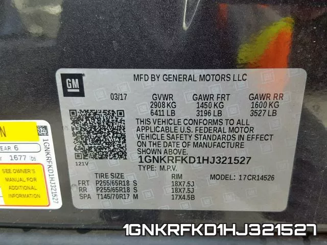 1GNKRFKD1HJ321527 фото 2