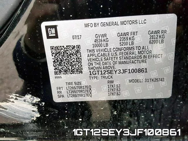 1GT12SEY3JF100861 фото 2