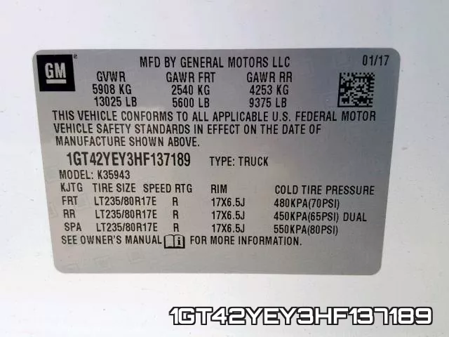 1GT42YEY3HF137189 фото 2