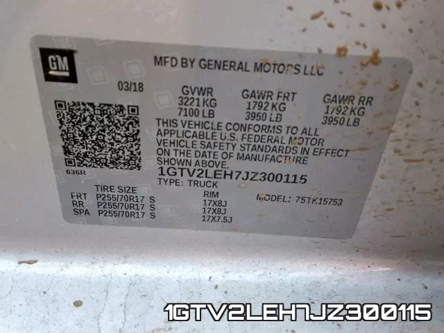1GTV2LEH7JZ300115 фото 2