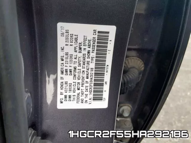 1HGCR2F55HA292186 фото 2