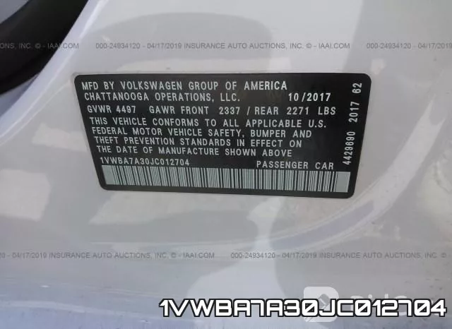 1VWBA7A30JC012704 фото 9