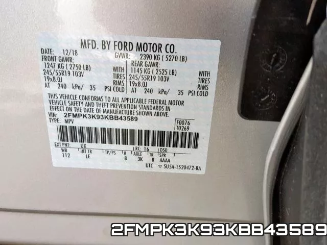 2FMPK3K93KBB43589 фото 2