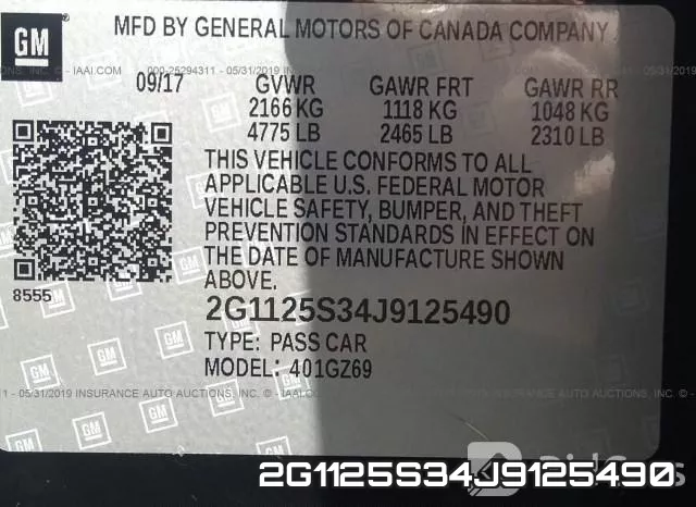 2G1125S34J9125490 фото 10