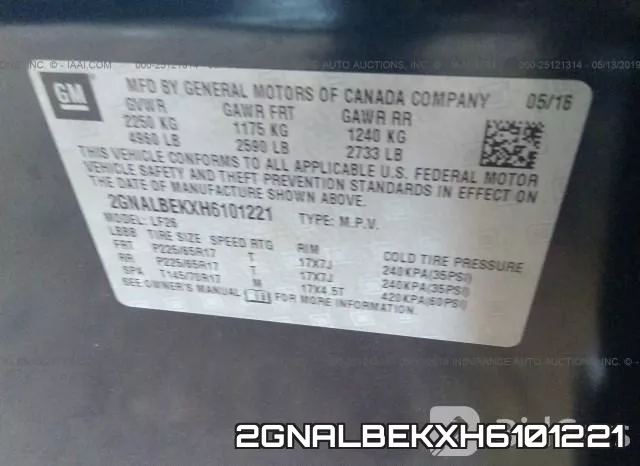 2GNALBEKXH6101221 фото 10