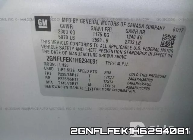 2GNFLFEK1H6294081 фото 10