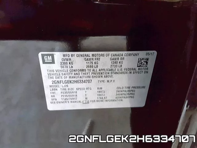 2GNFLGEK2H6334707 фото 2