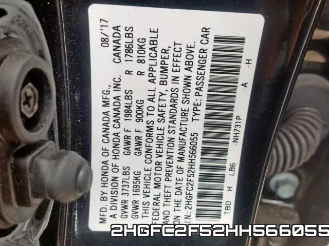 2HGFC2F52HH566055 фото 2