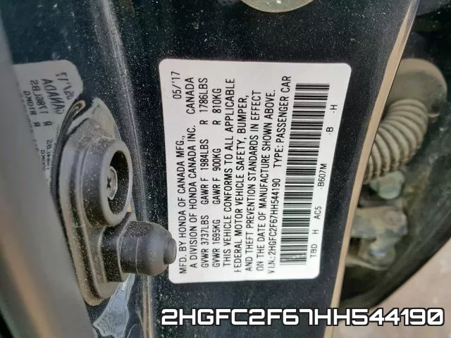 2HGFC2F67HH544190 фото 2