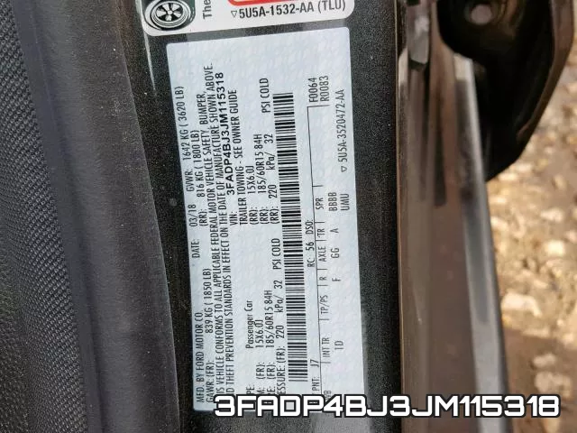 3FADP4BJ3JM115318 фото 2