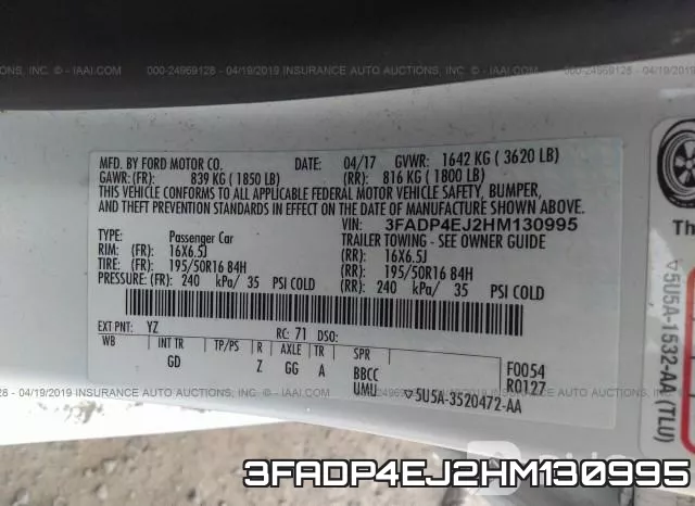 3FADP4EJ2HM130995 фото 10