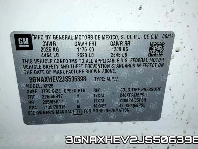 3GNAXHEV2JS506398 фото 2