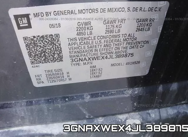 3GNAXWEX4JL389875 фото 10
