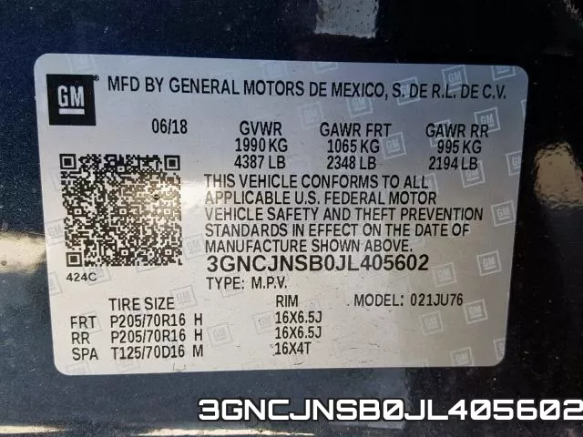 3GNCJNSB0JL405602 фото 2