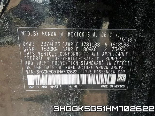 3HGGK5G51HM702622 фото 2