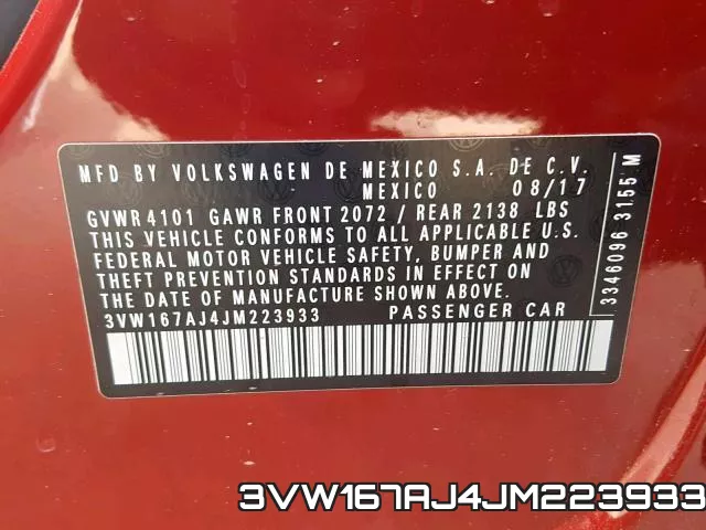 3VW167AJ4JM223933 фото 2