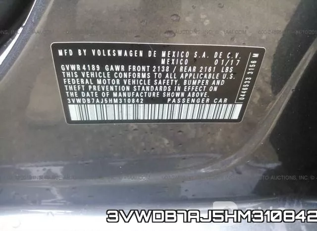 3VWDB7AJ5HM310842 фото 10