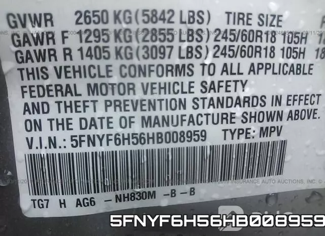 5FNYF6H56HB008959 фото 10