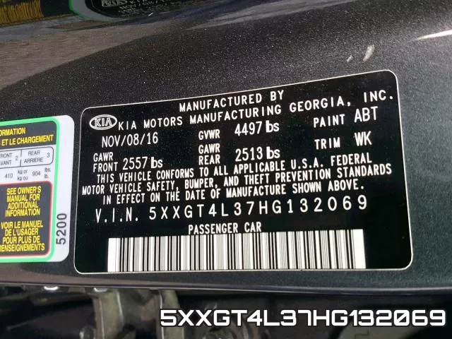 5XXGT4L37HG132069 фото 2
