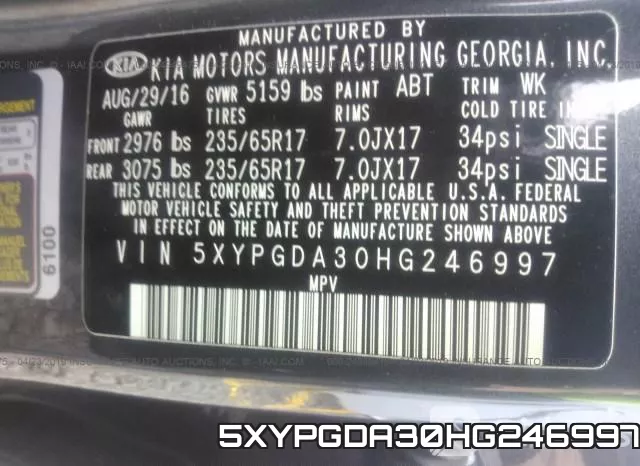 5XYPGDA30HG246997 фото 10