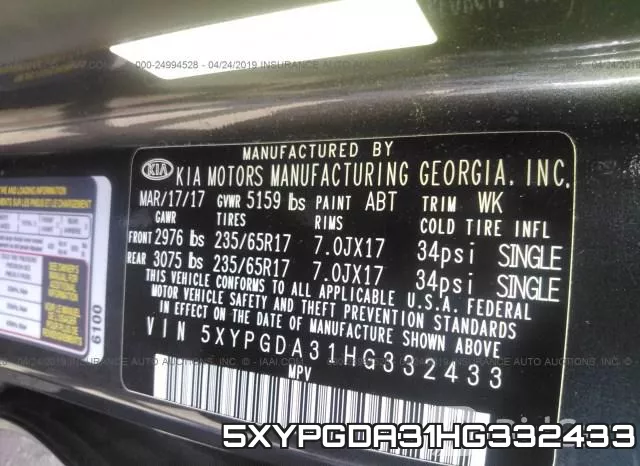 5XYPGDA31HG332433 фото 10