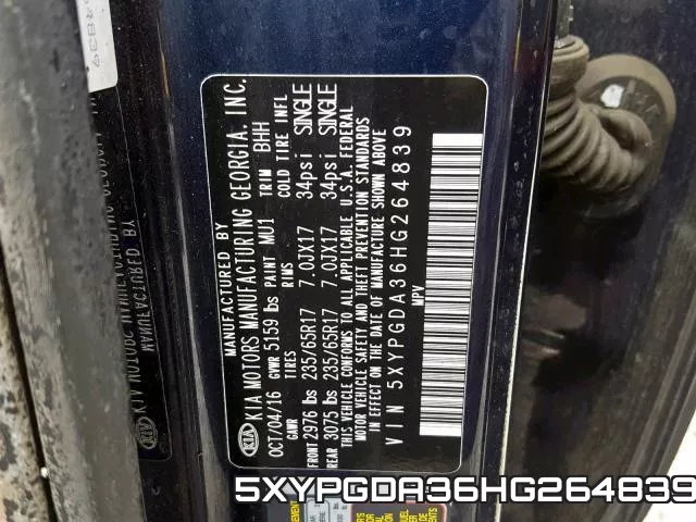 5XYPGDA36HG264839 фото 2
