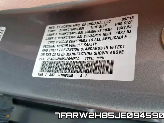 7FARW2H85JE094590 фото 2