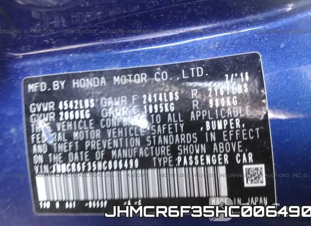 JHMCR6F35HC006490 фото 10