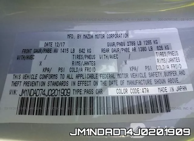 JM1NDAD74J0201909 фото 10